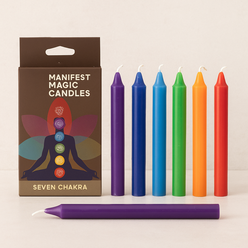Velas del Manifiesto de los Siete Chakras (paquete de 7)