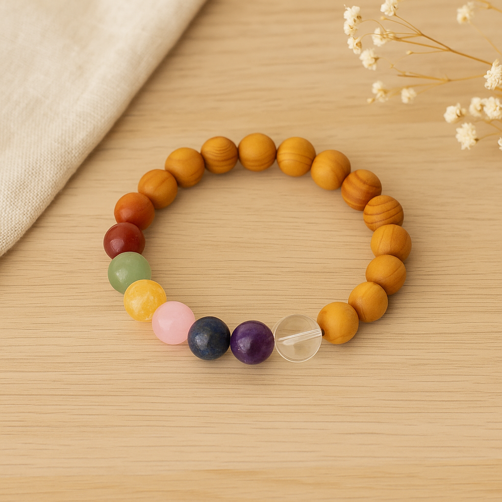 Pulsera de Cedro 7 chakras