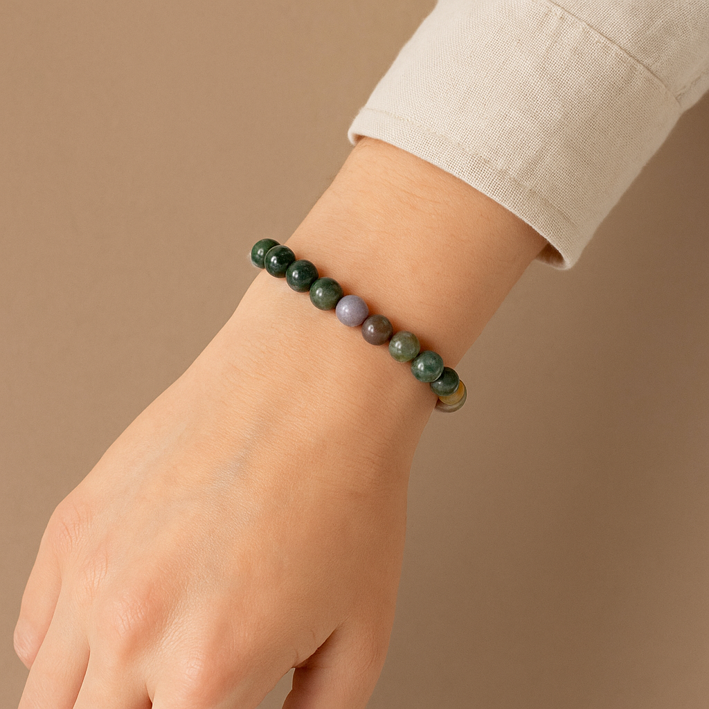 Pulsera Energía Ágata de Musgo - Prosperidad
