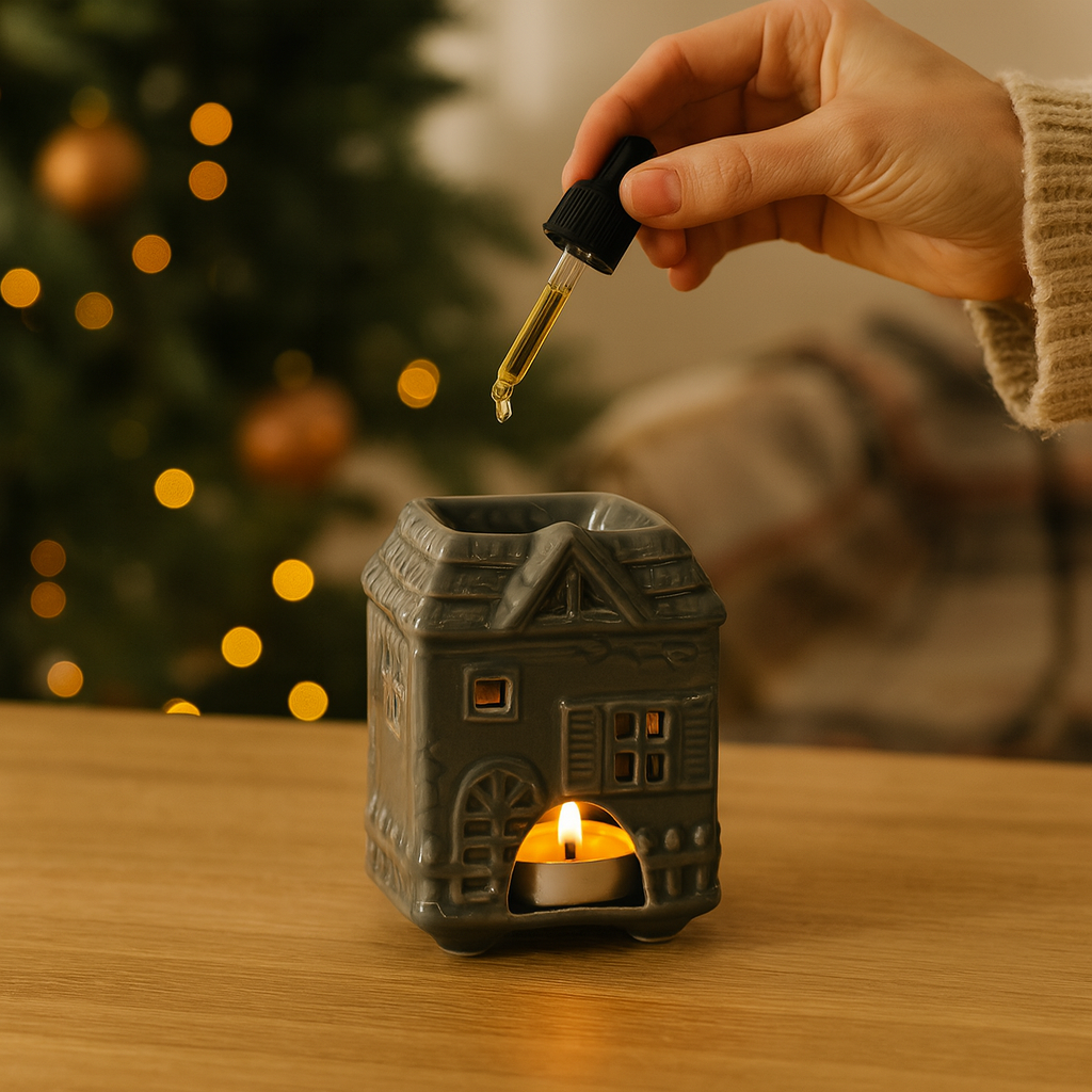 Quemador de Aceite en Forma de Casa