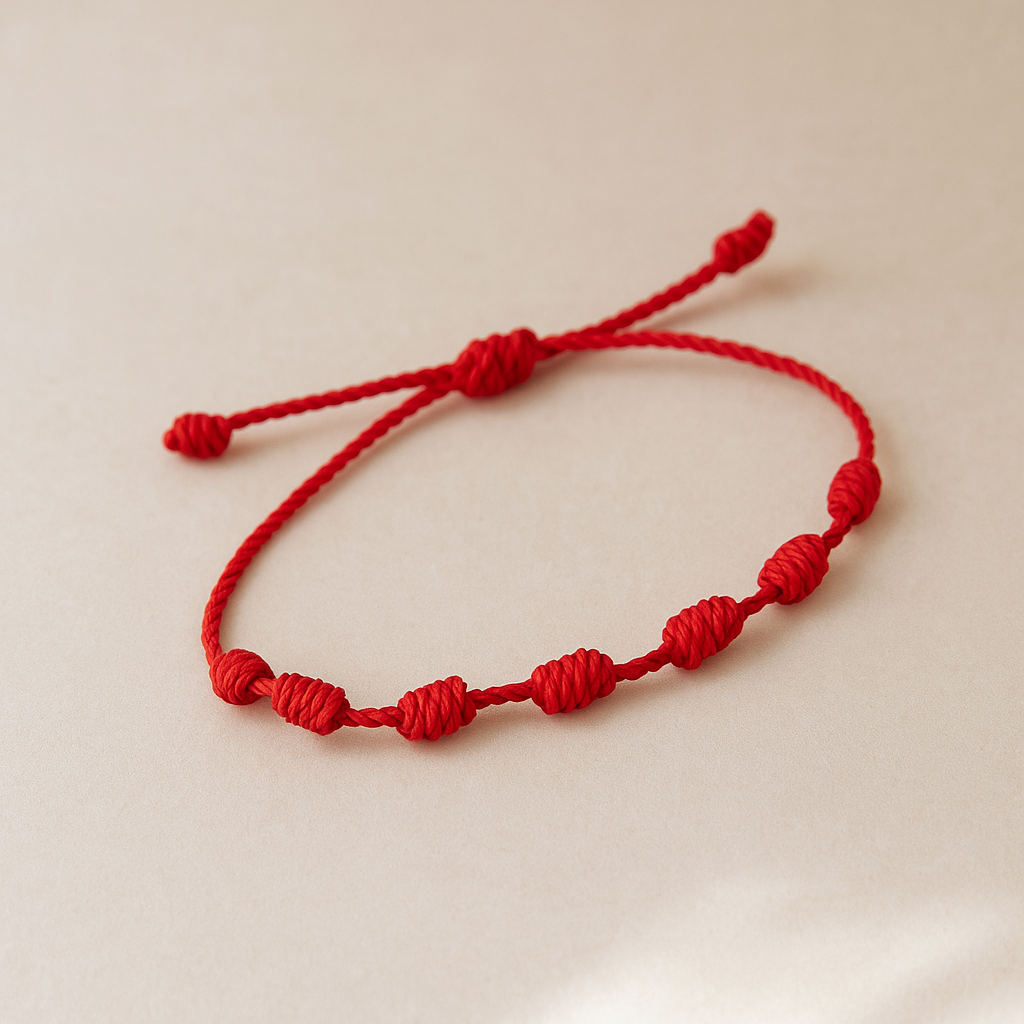 Pulsera Roja de 7 Nudos