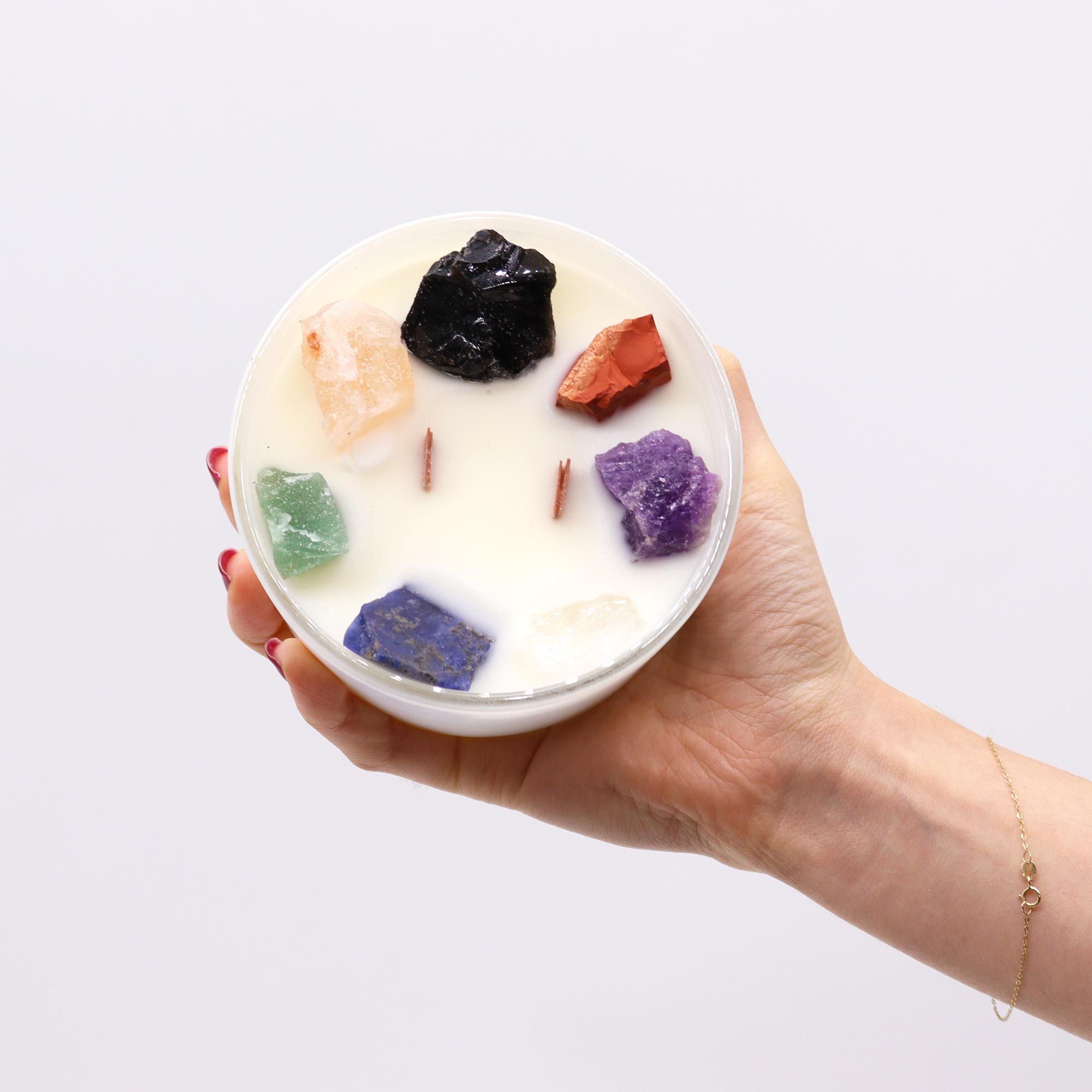 Vela de Cristal de los 7 Chakras