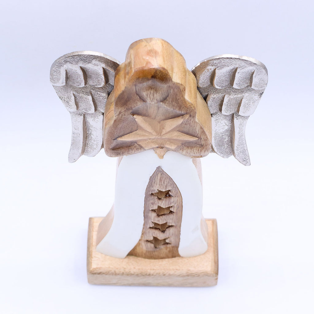 Ángel con Gran Estrella en Madera de Mango